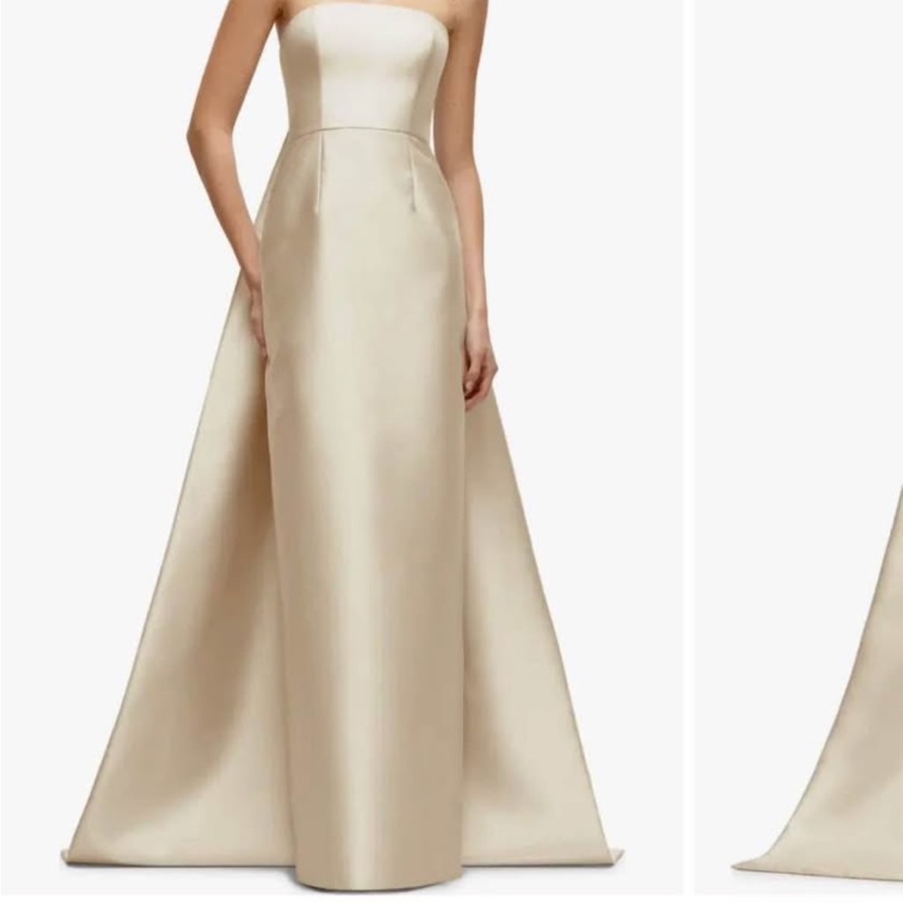 ALFRED SUNG Strapless Cream Gown - Picture 1 of 8